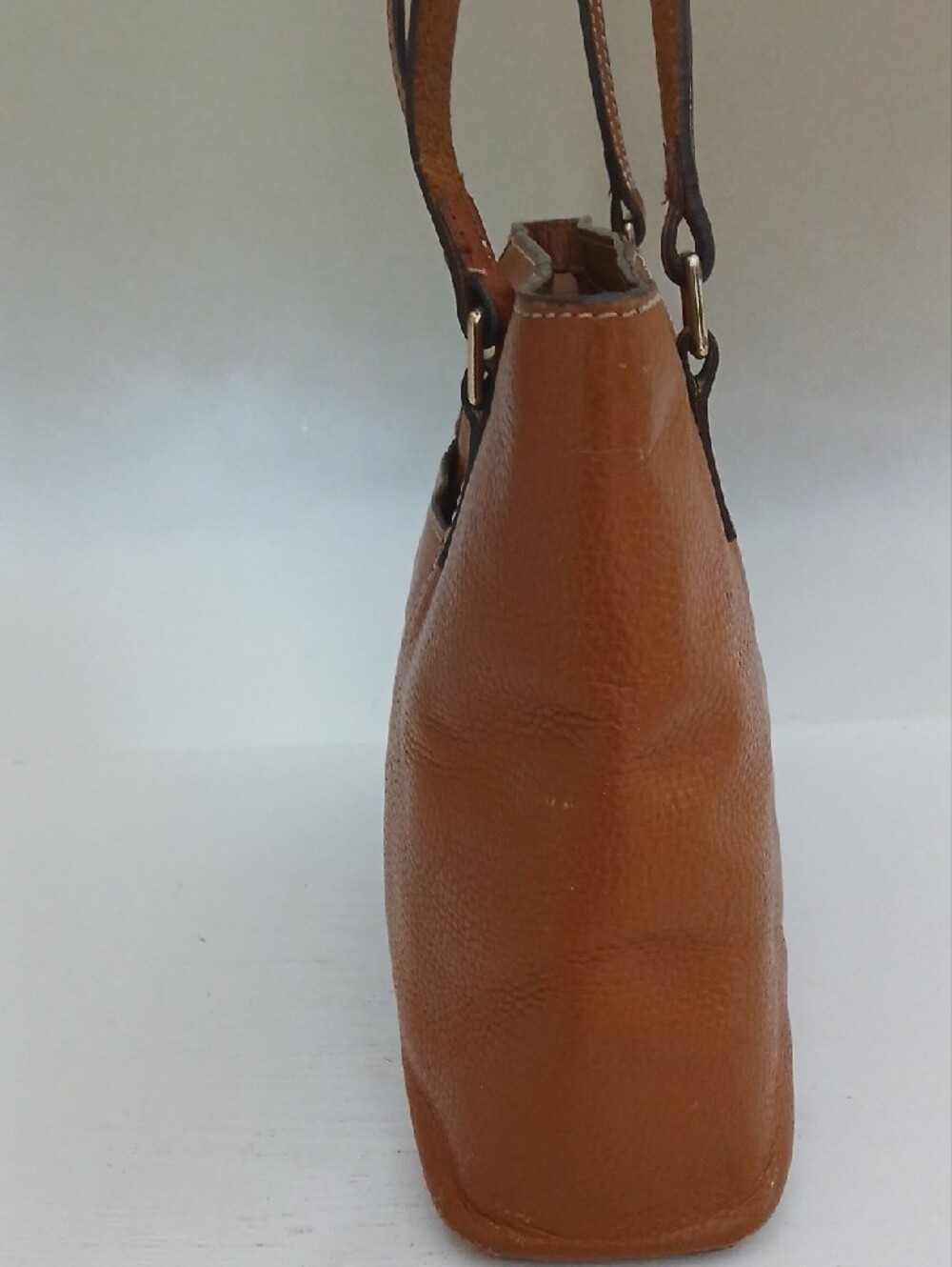 Dooney & Bourke Brown Pebbled Leather Tote with Front Pocket - Picture 4 of 9